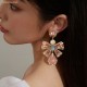 Wholesale Luxury Pink Rhinestone Bowknot Drop Earrings